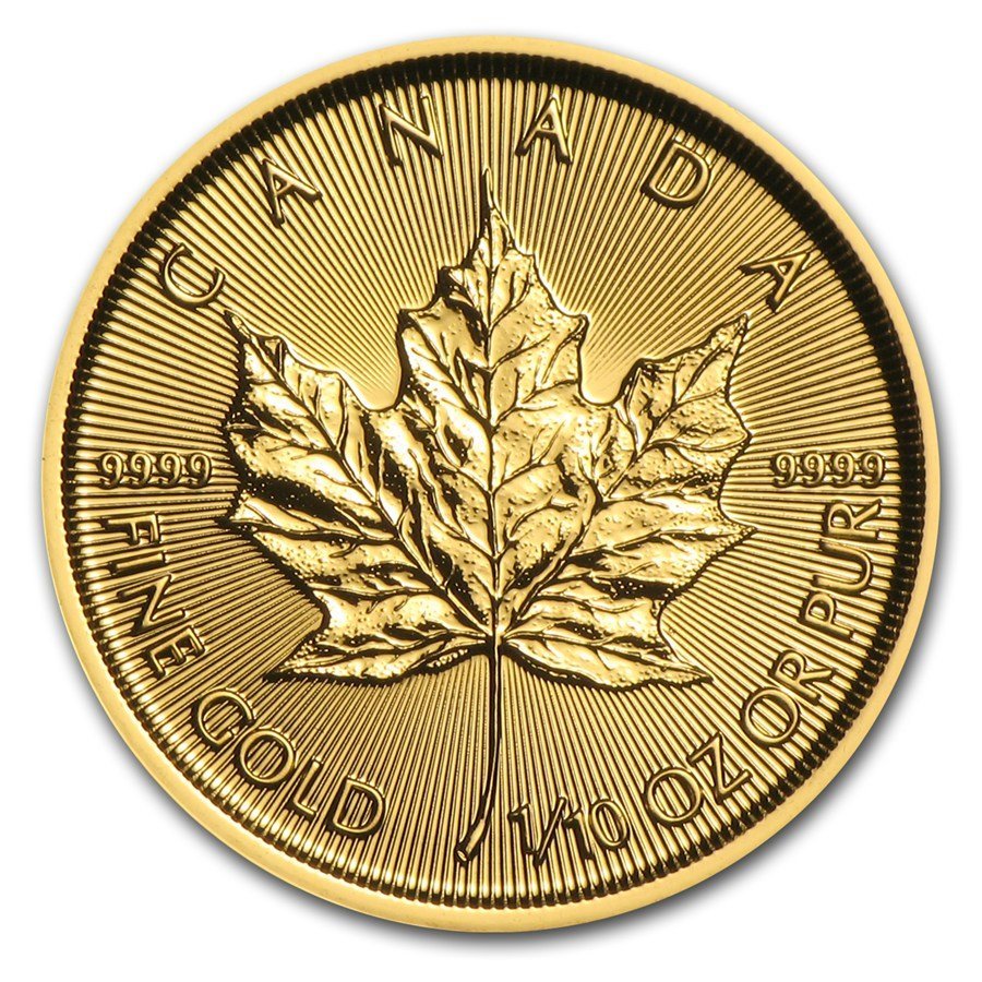 1/10 Oz Gold Coin 2021 Canadian Gold Maple Leaf (BU)