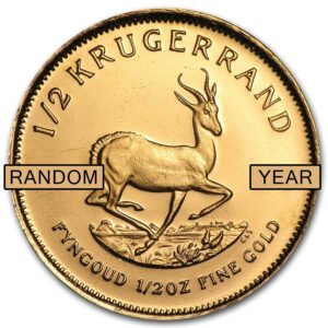 1/2 Oz Gold Coin 2023 South African Gold Krugerrand (Varied Year, BU)