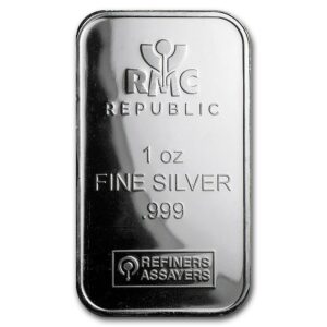 1 Oz Silver Bar RMC Republic