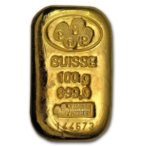 100 Gram Gold Bar - PAMP Suisse (Cast w/Assay)