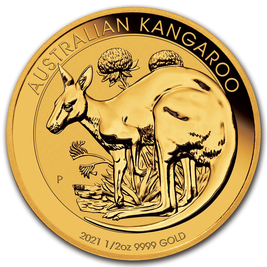 1/2 Oz Gold Coin 2021 Australian Gold Kangaroo (BU)