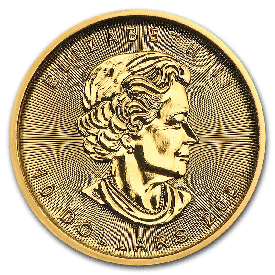 1/4 Oz Gold Coin 2021 Canadian Gold Maple Leaf (BU) - Image 2