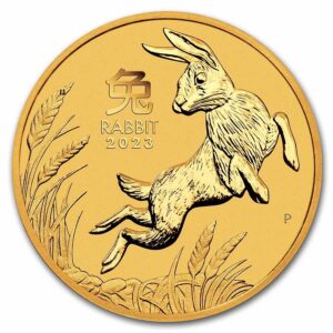 2 Oz 2023 Gold Coin Australia Gold Lunar Rabbit BU (Series III)