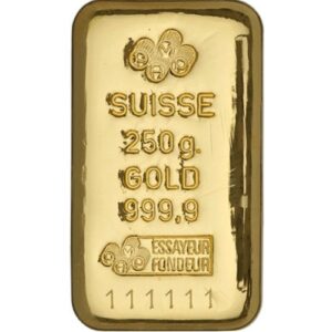 250 Gram Gold Cast Bar - PAMP Suisse  (w/Assay)