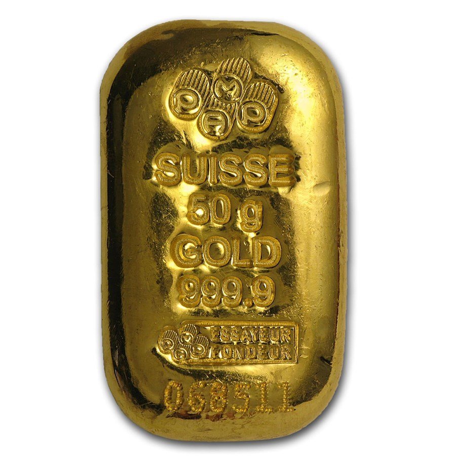 50 Gram Gold Bar Pamp Suisse - Cast Bar