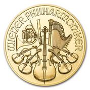 1 Oz Gold Coin Austrian Gold Philhamonic (.9999 Pure, BU)