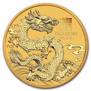 1/2 Oz Gold Coin 2024 Australia Gold Lunar Dragon (BU)