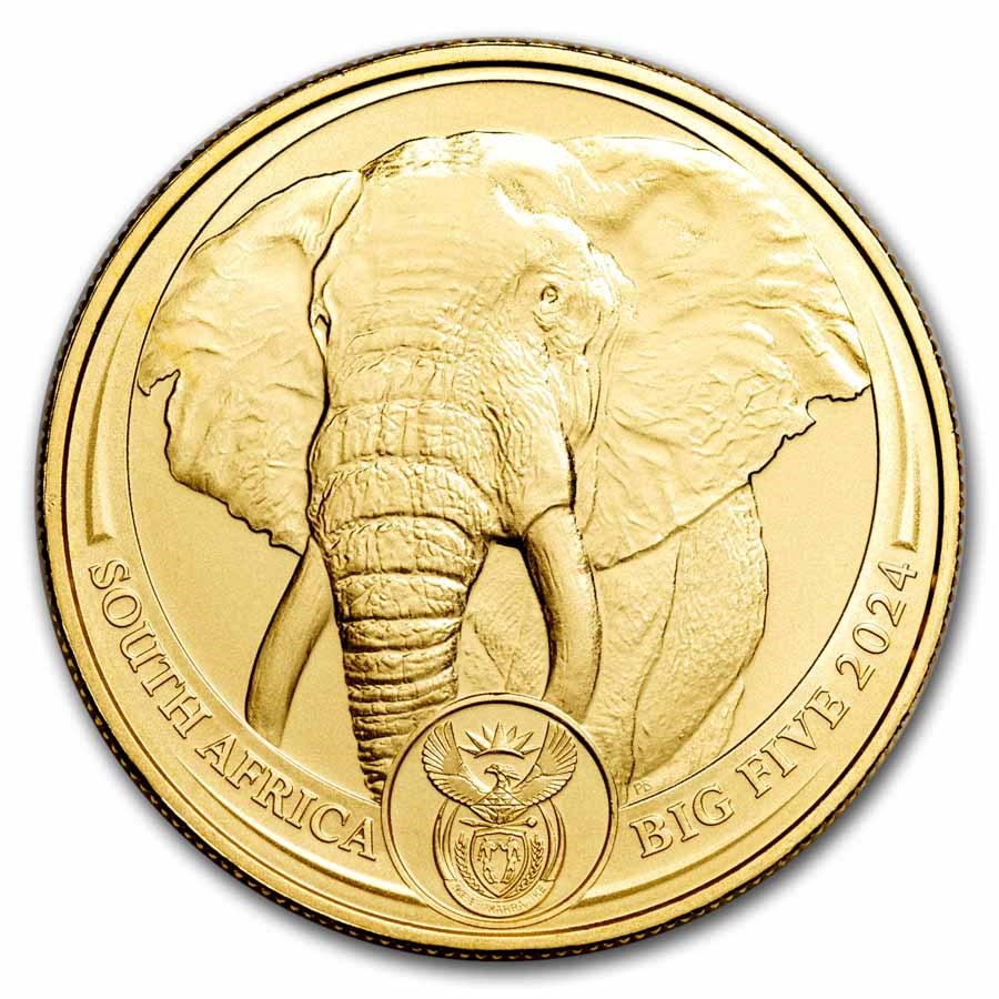 1 Oz Gold Coin 2024 South African Gold Big Five Elephant